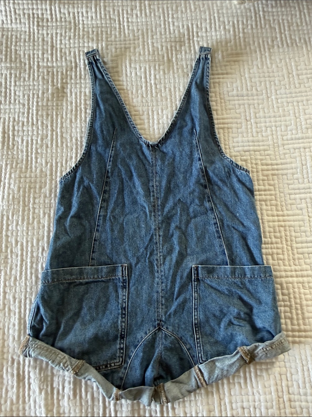 Free People X-small denim overall romper
